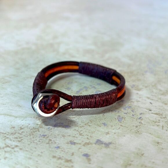 Handmade Leather Bracelet  - Picture 1 of 4